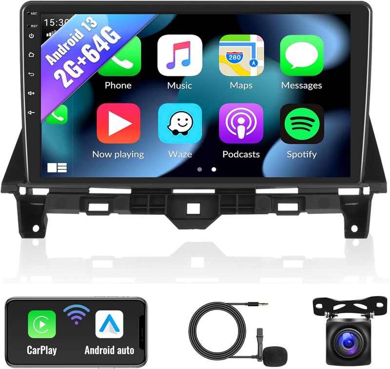 SIXWIN Android Car Stereo for Honda Accord 2008 2009 2010 2011 2012 2013 10.1 Inch Touch Screen 2G+64G CarPlay Android Auto Car Radio Bluetooth GPS Navigation WiFi FM SWC Backup Camera MIC - Image 1